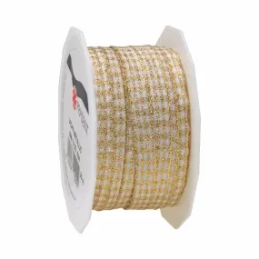 Ruban or mat avec motif, spécial noël 10 mm x 20 m